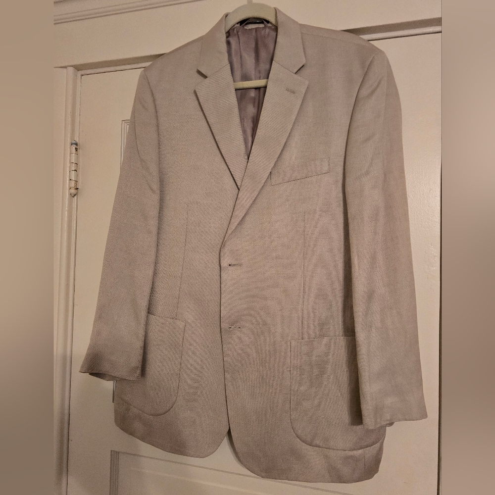 Men's Ralph Lauren Silk/Linen Classic Beige Blazer 44R Slim